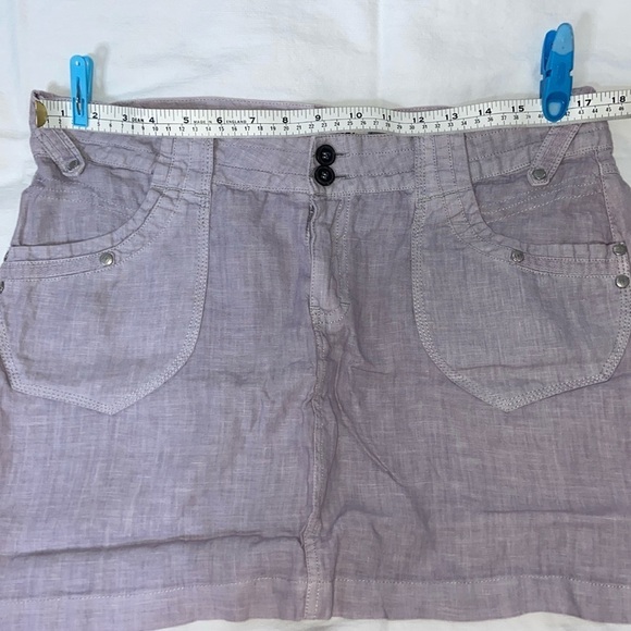 Women’s Colori Lilac 100% linen‎ mini skirt size 11 - Picture 2 of 10